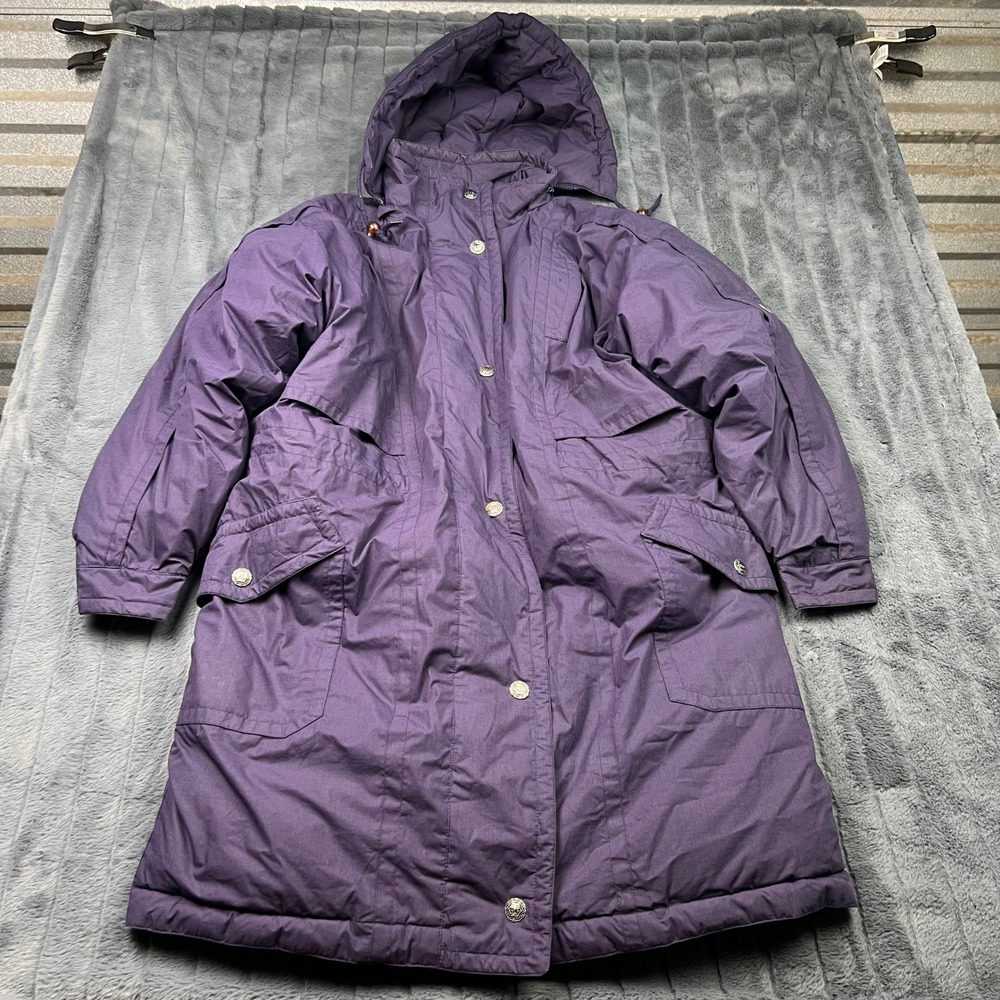 Triple FAT Goose Mens Purple Down Filled Hooded Parka Coat Jacket Large 14287
